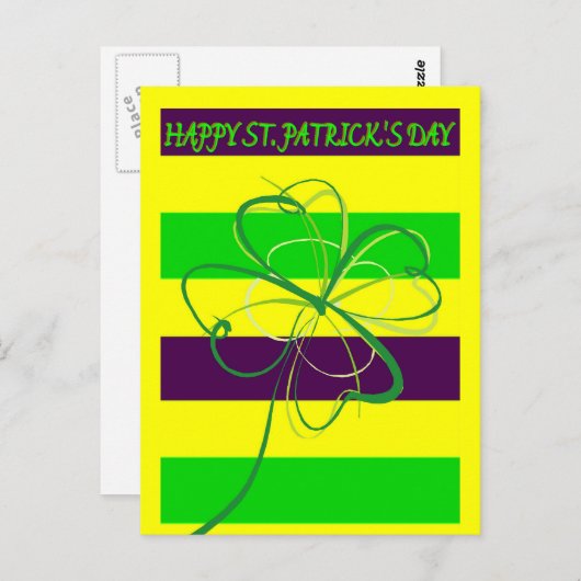 Carte postale de la Saint Patrick 1 (Devant / Derrière)