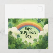 Carte postale de la Saint-Patrick Arc-en-ciel et F (Devant / Derrière)