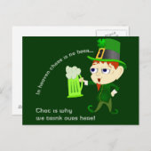 Carte postale de la Saint-Patrick de la bière de L (Devant / Derrière)