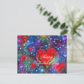 Carte postale de la Saint-Valentin avec coeurs lum (Debout devant)