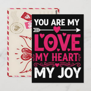 Carte postale de la Saint-Valentin dessinée à la m