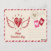 Carte postale de la Saint-Valentin dessinée à la m (Dos)