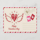Carte postale de la Saint-Valentin dessinée à la m (Dos)