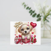 Carte postale de la Saint-Valentin du Labrador Dog (Debout devant)