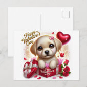 Carte postale de la Saint-Valentin du Labrador Dog (Devant / Derrière)