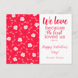 Carte postale de la Saint Valentin florale