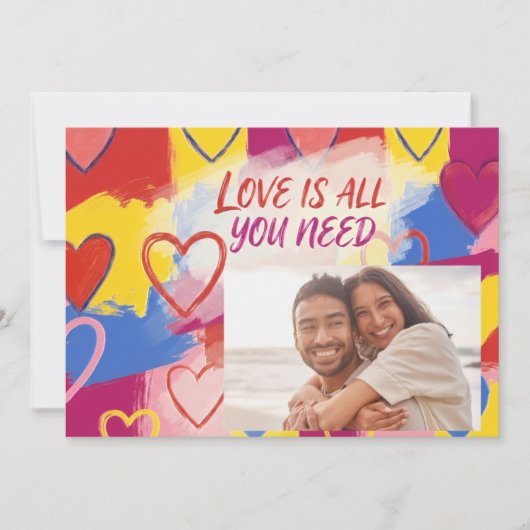 Carte postale de la Saint-Valentin peinture Pop Ar (Devant)