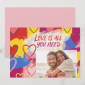 Carte postale de la Saint-Valentin peinture Pop Ar (Devant / Derrière)