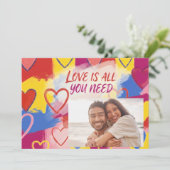 Carte postale de la Saint-Valentin peinture Pop Ar (Debout devant)