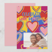 Carte postale de la Saint-Valentin peinture Pop Ar (Devant / Derrière)