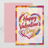 Carte postale de la Saint-Valentin peinture Pop Ar (Devant / Derrière)