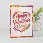 Carte postale de la Saint-Valentin peinture Pop Ar (Debout devant)