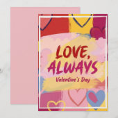 Carte postale de la Saint-Valentin peinture Pop Ar (Devant / Derrière)