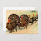 Carte postale de la scène de fête de Thanksgiving  (Devant / Derrière)