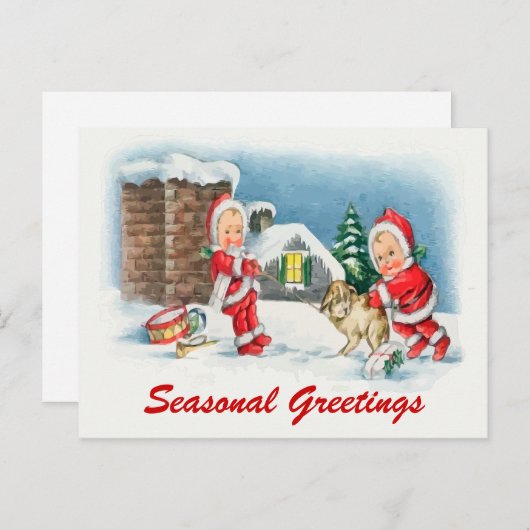 Carte postale de la scène de Noël (Devant / Derrière)