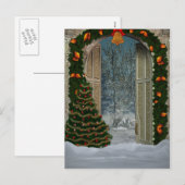 Carte postale de la scène de Noël d'hiver (Devant / Derrière)