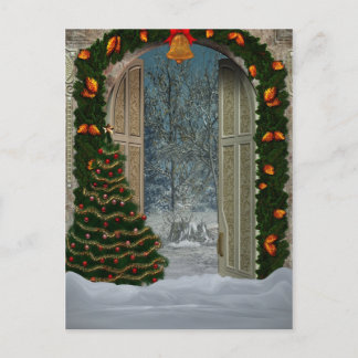 Carte postale de la scène de Noël d'hiver