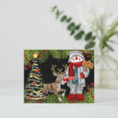 carte postale de la scène de rennes de bonhomme de (Debout devant)