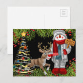 carte postale de la scène de rennes de bonhomme de (Devant / Derrière)