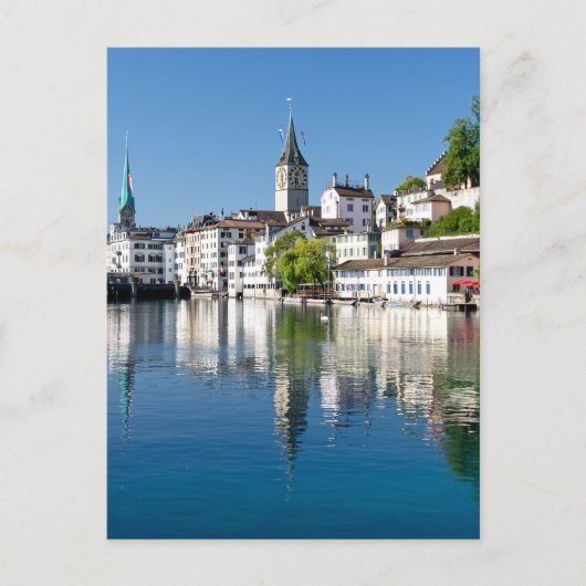 Carte postale de la scène du fleuve Zurich (Devant)