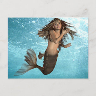 Carte postale de la sirène de natation