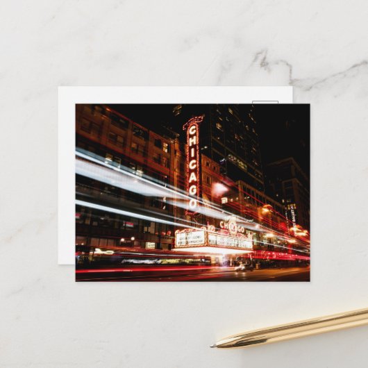 Carte postale de la skyline de la ville de Chicago (Devant/Arrière en situation)