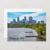 Carte postale de la skyline de Minneapolis, MN (Devant / Derrière)
