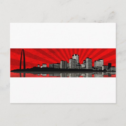 Carte postale de la skyline de St. Louis (rouge) (Devant)