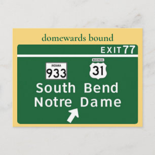 Carte postale de la sortie de l'autoroute Notre Da