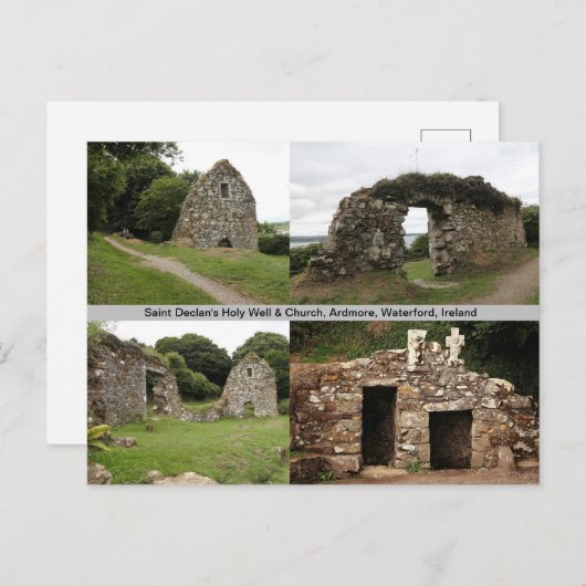 Carte postale de la source sacrée et de l'église S (Devant / Derrière)