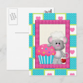 Carte postale de la souris Cupcake (Devant / Derrière)