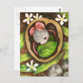 Carte postale de la souris de bébé animal mignon (Devant / Derrière)