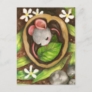 Carte postale de la souris de bébé animal mignon