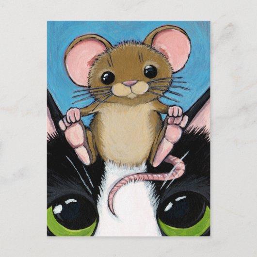 Carte postale de la souris et du chat Brown (Devant)