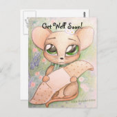 Carte postale de la souris Get Well bion (Devant / Derrière)