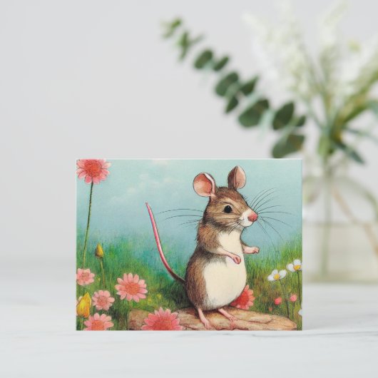 Carte postale de la Souris Mignonne (Debout devant)