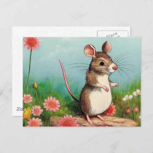 Carte postale de la Souris Mignonne (Devant / Derrière)