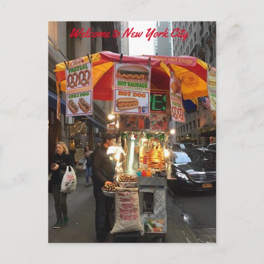 Carte postale de la station Hot dog de New York (Devant)