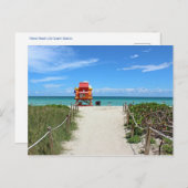 Carte postale de la station Miami Beach Life Guard (Devant / Derrière)