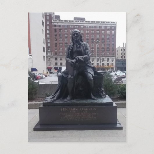 Carte postale de la statue de Benjamin Franklin (Devant)