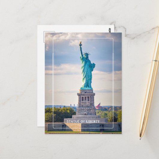 Carte postale de la Statue de la Liberté (Devant/Arrière en situation)