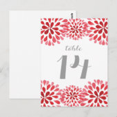 Carte postale de la table Chrysanthemum Red Waterc (Devant / Derrière)