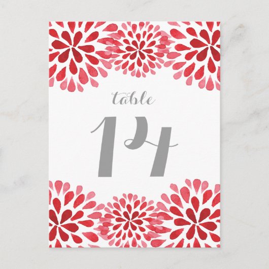 Carte postale de la table Chrysanthemum Red Waterc (Devant)