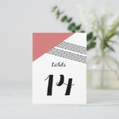 Carte postale de la table de bande géométrique rou (Debout devant)