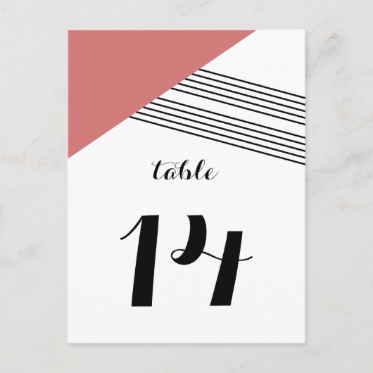 Carte postale de la table de bande géométrique rou (Devant)