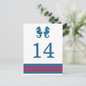 Carte postale de la table de cheval de mer bleu ro (Debout devant)