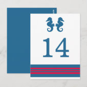 Carte postale de la table de cheval de mer bleu ro (Devant / Derrière)