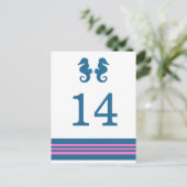 Carte postale de la table de cheval de mer bleu ro (Debout devant)