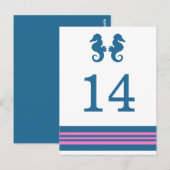 Carte postale de la table de cheval de mer bleu ro (Devant / Derrière)