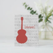 Carte postale de la table de grunge de guitare rou (Debout devant)